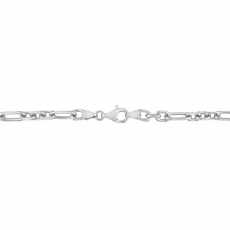 2 Piece Set of 6mm Figaro Chain Necklace & Bracelet in Sterling Silver, 24" & 9"