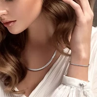 2 Piece Set of 3mm Herringbone Necklace & Bracelet in Sterling Silver - 18" & 7.5"