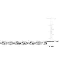 2 Piece Set of 3.7mm Singapore Necklace & Bracelet in Sterling Silver, 18" & 7.5"