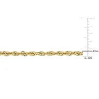 2 Piece Set of 3.7mm Singapore Necklace & Bracelet in Yellow Plated Sterling Silver, 20" & 7.5"