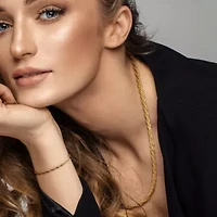 2 Piece Set of 3.7mm Singapore Necklace & Bracelet in Yellow Plated Sterling Silver, 20" & 7.5"