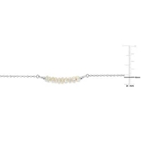 2 Piece Set of 7.5-9mm Freshwater Cultured Pearl Bolo Bar Bracelet & Bar Necklace in Sterling Silver, 19" & 8.5"