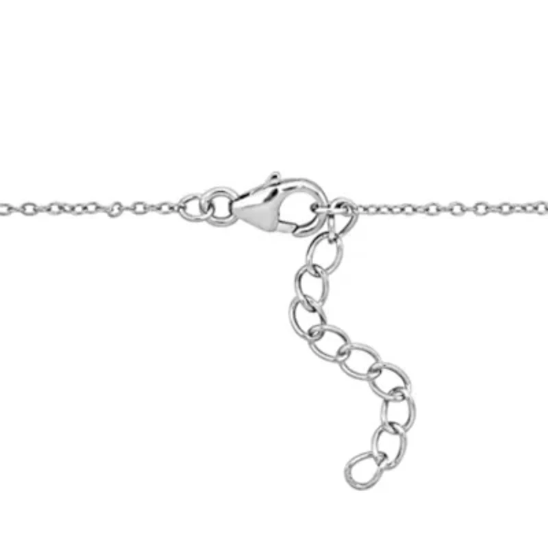 2 Piece Set of Tanzanite & White Topaz Stud Earrings & Necklace in Sterling Silver, 18"