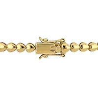 Lab Created 2 Piece Set of Created White Sapphire Hoop Earrings & Tennis Bracelet in Yellow Plated Sterling Silver, 7"