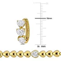 Lab Created 2 Piece Set of Created White Sapphire Hoop Earrings & Tennis Bracelet in Yellow Plated Sterling Silver, 7"