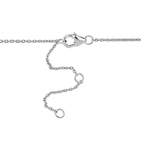 Blue Topaz & White Topaz Necklace in Sterling Silver, 18"+2" ext.