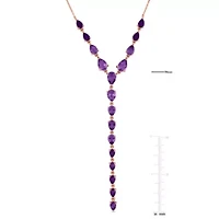 Amethyst Necklace in Rose Plated Sterling Silver, 18" +1" ext.
