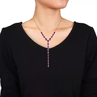 Amethyst Necklace in Rose Plated Sterling Silver, 18" +1" ext.