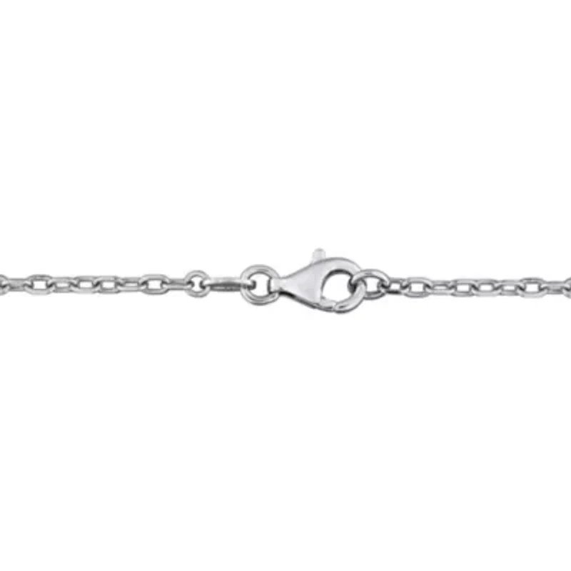 Lab Created Created White Sapphire Necklace in Sterling Silver, 17"