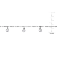 Lab Created Created White Sapphire Necklace in Sterling Silver, 16"+2"ext.