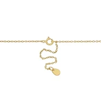 Lab Created Created White Sapphire & Pink Bead Station Necklace in Yellow Plated Sterling Silver, 16"+2"ext.