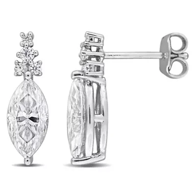 Lab Created Created White Moissanite Stud Earrings in Sterling Silver
