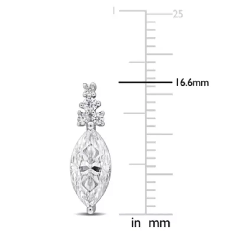 Lab Created Created White Moissanite Stud Earrings in Sterling Silver