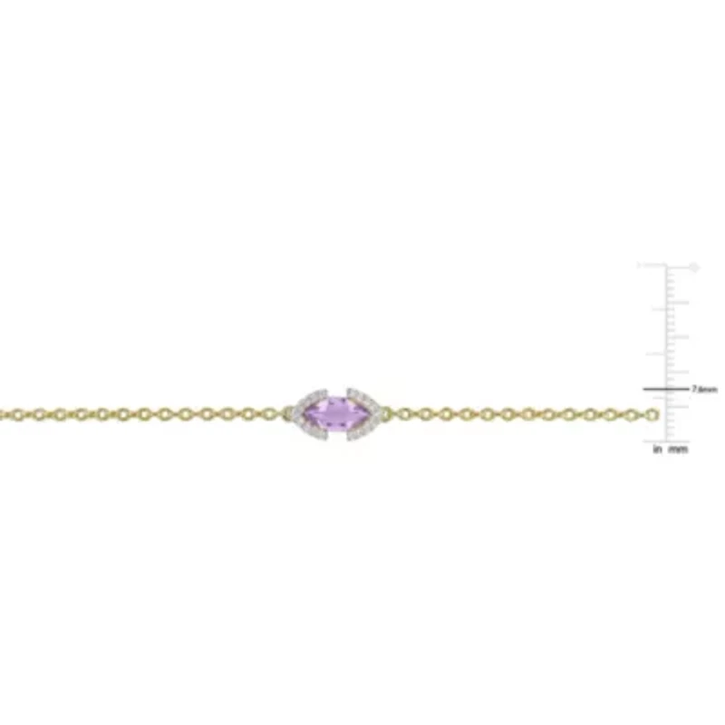 Sky Blue & WhiteTopaz, Rose de France, Amethyst, Peridot & Citrine Necklace in Yellow Plated Sterling Silver, 17"