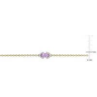Sky Blue & WhiteTopaz, Rose de France, Amethyst, Peridot & Citrine Necklace in Yellow Plated Sterling Silver, 17"