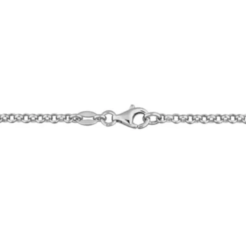 Lab Created Created White Moissanite Necklace in Sterling Silver, 17"
