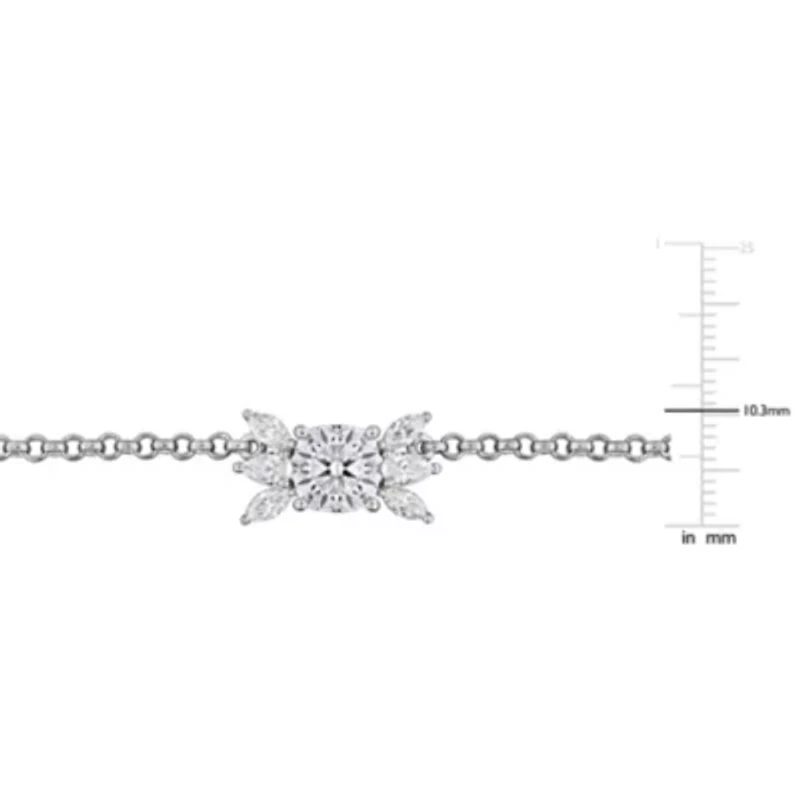 Lab Created Created White Moissanite Necklace in Sterling Silver, 17"