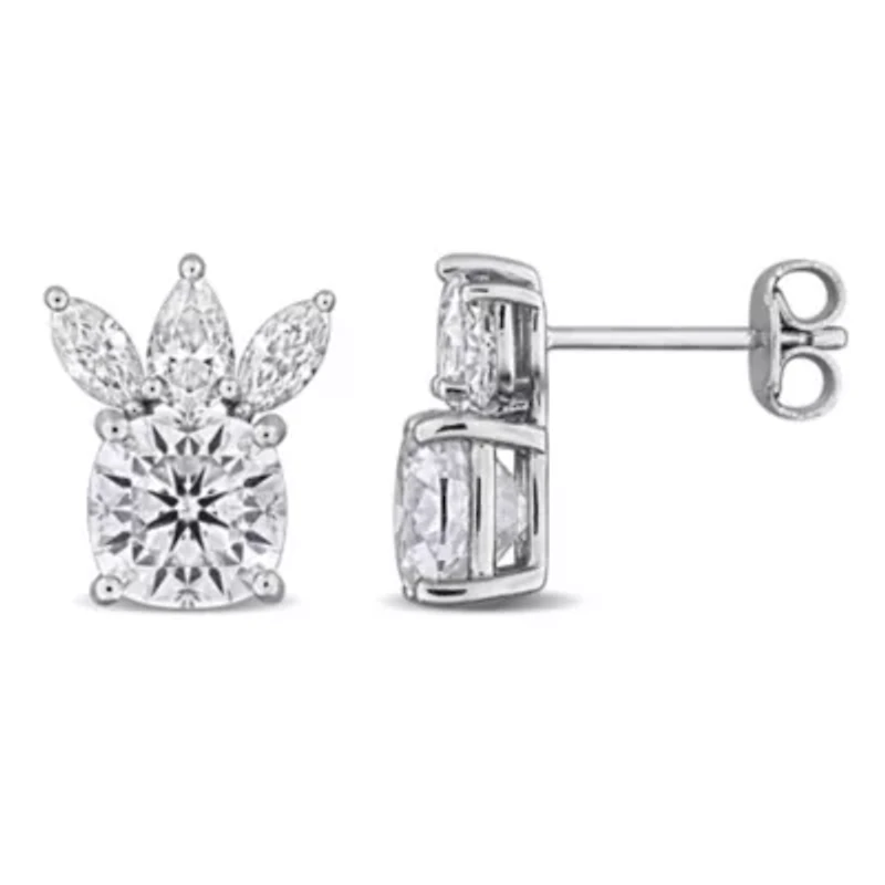 Lab Created Created White Moissanite Stud Earrings in Sterling Silver