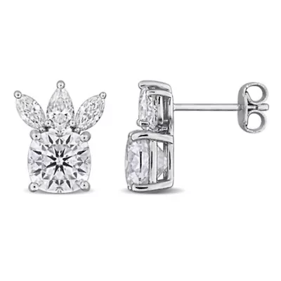 Lab Created Created White Moissanite Stud Earrings in Sterling Silver
