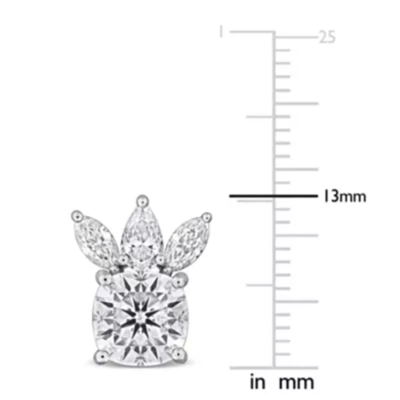 Lab Created Created White Moissanite Stud Earrings in Sterling Silver