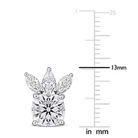 Lab Created Created White Moissanite Stud Earrings in Sterling Silver