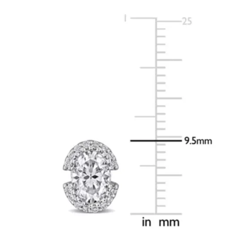 Lab Created Created White Moissanite Stud Earrings in Sterling Silver