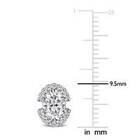 Lab Created Created White Moissanite Stud Earrings in Sterling Silver