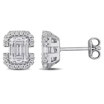 Lab Created Created White Moissanite Stud Earrings in Sterling Silver