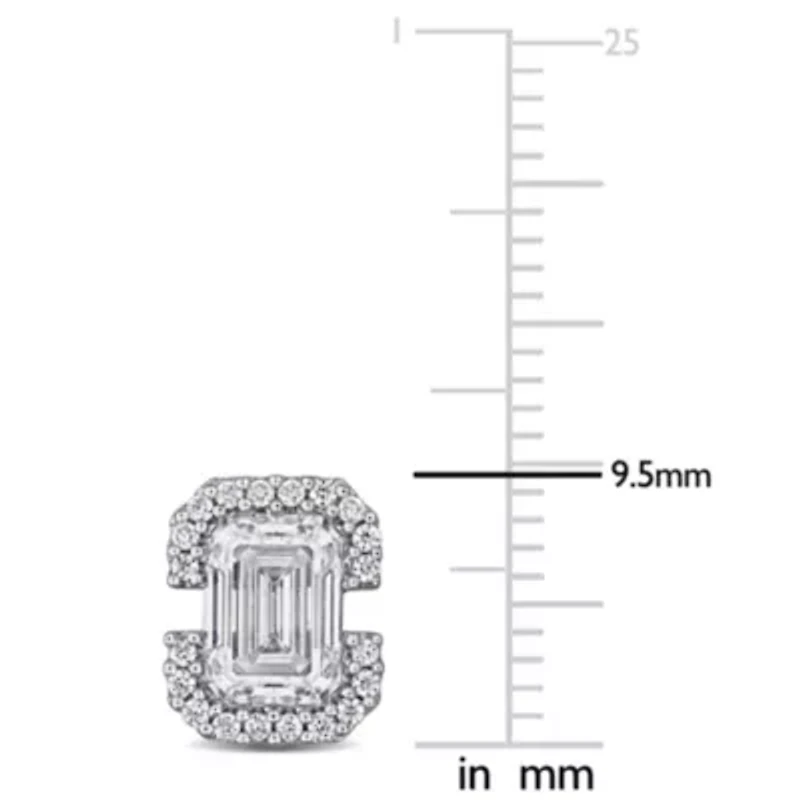 Lab Created Created White Moissanite Stud Earrings in Sterling Silver