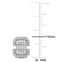 Lab Created Created White Moissanite Stud Earrings in Sterling Silver