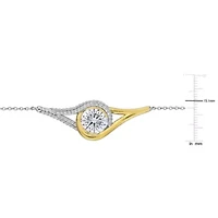 Lab Created Created White Moissanite Necklace in Two-Tone Silver, 17"