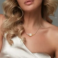 Lab Created Created White Moissanite Necklace in Two-Tone Silver, 17"