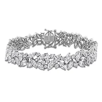 Lab Created Created White Sapphire Bracelet in Sterling Silver, 7"