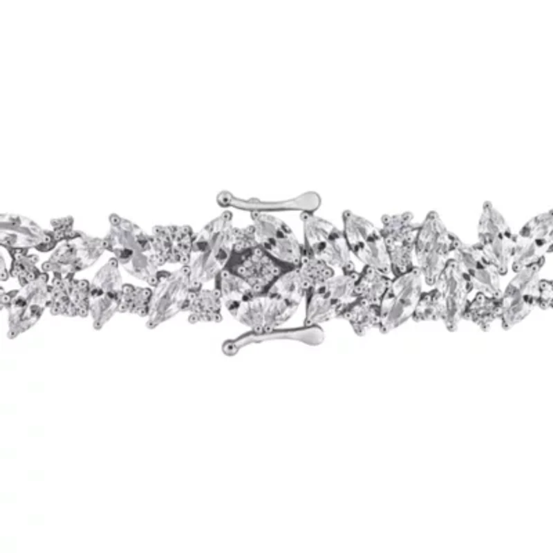 Lab Created Created White Sapphire Bracelet in Sterling Silver, 7"