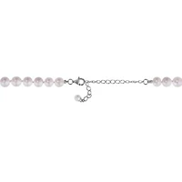 Lab Created Created White Sapphire & Freshwater Cultured Pearl Necklace in Sterling Silver, 17"