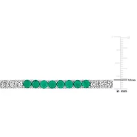 Lab Created Created Emerald & Created White Sapphire Necklace in Yellow Plated Sterling Silver, 17"