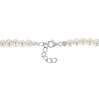 3 Piece Set of 4.5-5mm Freshwater Cultured Pearl Bracelet, Earrings & Necklace, 17"+2" Ext. & 7.25"+1" Ext.