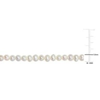 2 Piece Set of 4.5-5mm Freshwater Cultured Pearl Bracelet & Necklace, 17"+2"Ext. & 7.25+1" Ext.