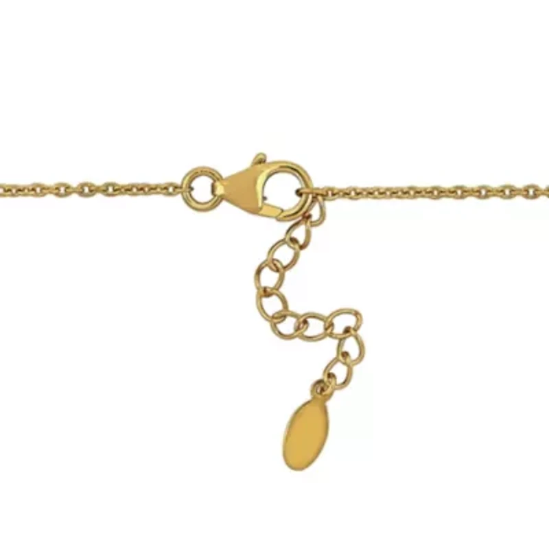 4 Piece Set of Multi-Gemstone Necklace & Earrings in Yellow Plated Sterling Silver, 18"+2"Ext.