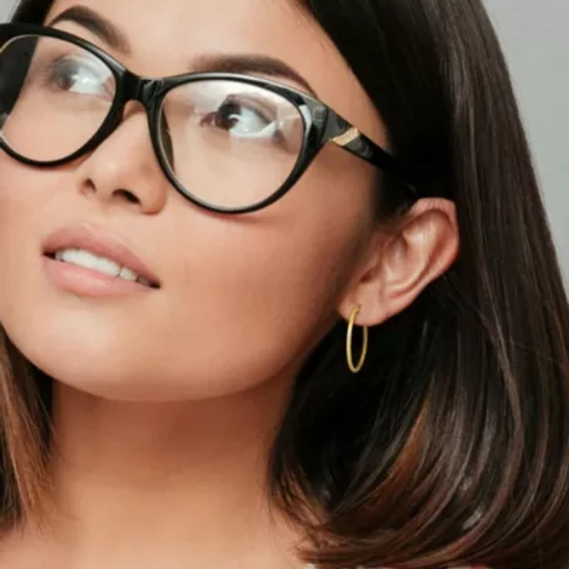 32mm Round Hoop Earrings in Yellow Plated Sterling SIlver