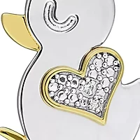 Diamond Pendant With Chain in Two-Tone Silver-18"