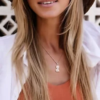 Diamond Pendant With Chain in Two-Tone Silver-18"