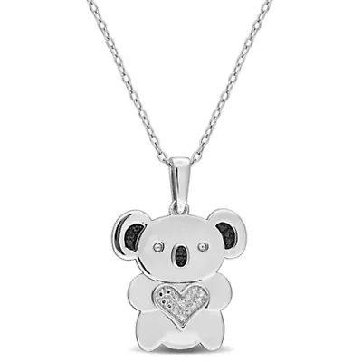 Diamond Pendant With Chain in Sterling Silver-18"