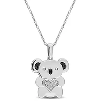 Diamond Pendant With Chain in Sterling Silver-18"