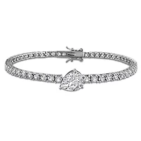 Lab Created Created White Sapphire Bracelet in Sterling Silver, 7.25"