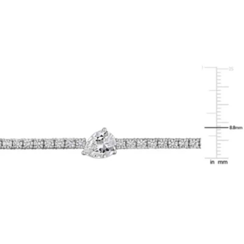 Lab Created Created White Sapphire Bracelet in Sterling Silver, 7.25"