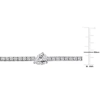 Lab Created Created White Sapphire Bracelet in Sterling Silver, 7.25"