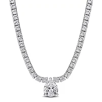 Lab Created Created White Sapphire Necklace in Sterling Silver, 17"