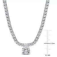 Lab Created Created White Sapphire Necklace in Sterling Silver, 17"