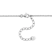 Lab Created Created Blue Sapphire & Created White Sapphire Necklace in Sterling Silver 16"+2"ext